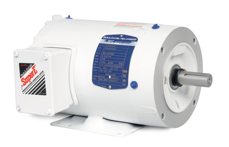 Baldor CEWDM3554 - 1.5HP, 1770RPM, 3PH, 60HZ, 56C, 3530M, TENV, F1 - White Washdown Motors