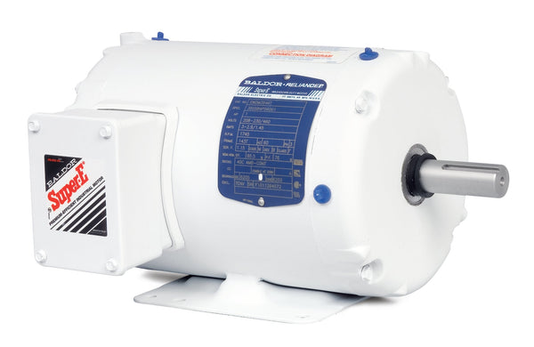Baldor EWDM3546T - 1HP, 1770RPM, 3PH, 60HZ, 143T, 3522M, TENV, F1 - White Washdown Motors