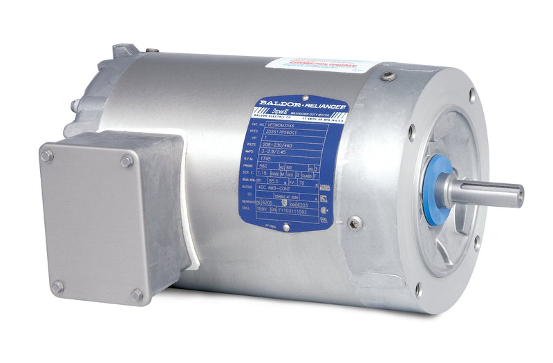 Baldor VESWDM3554T - 1.5HP, 1770RPM, 3PH, 60HZ, 145TC, 3530M, TENV - Paint Free Motors