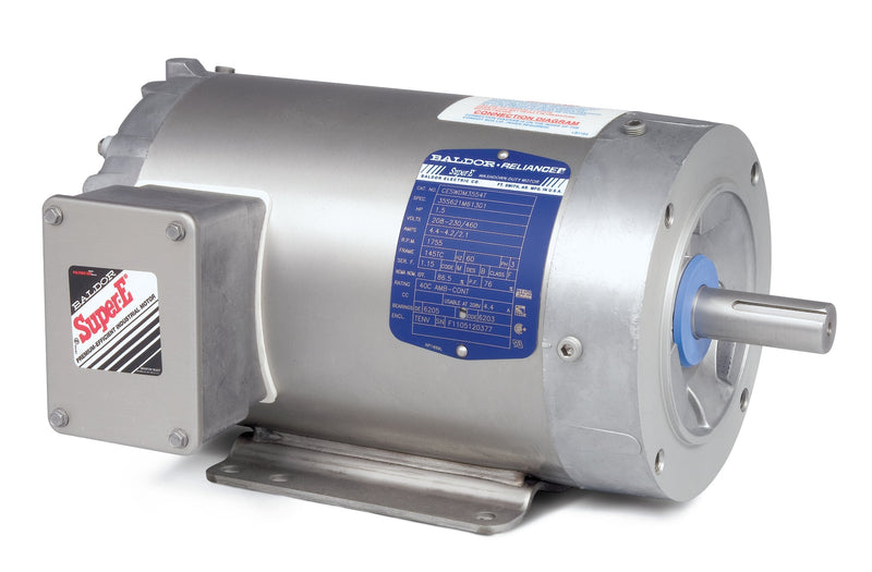 Baldor CESWDM3546 - 1HP, 1770RPM, 3PH, 60HZ, 56C, 3522M, TENV, F1, N - Paint Free Motors