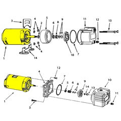 AMT Pump Repair Part 0.33HP 1PH 115/230V ODP 56J Jet Motor (1626-008-00)