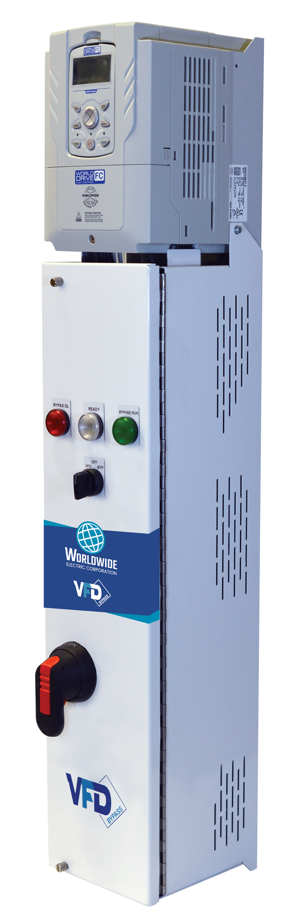 WDFC VFD Bypass Panel, 3 HP (VT), 6 Amps, 3 Contactor, 460 V, Fused, Size 1
