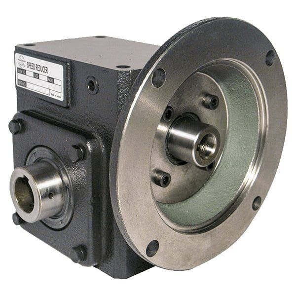 Cast Iron Worm Gear Reducer, Box Size 133, 30:1 Ratio, Flange Input, Hollow Bore Output, 56C Frame
