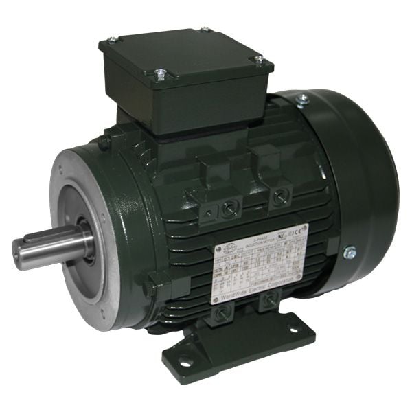 IEC Aluminum Frame Motor, 1/3HP, 1800 RPM, 230/460V, 63 Frame, Multi-Mount Frame Design, C Flange
