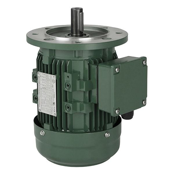 IEC Aluminum Frame Motor, 1/2HP, 3600 RPM, 230/460V, 71 Frame, Multi-Mount Frame Design, FF Flange