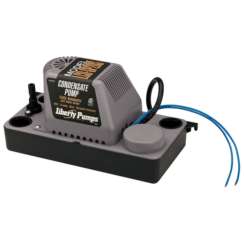 Liberty LCU-SP20S, Automatic Shallow Pan Condensate Removal Pump w/ Safety Switch 1/30 HP, 115v, 100 GPH,  6 ft Cord