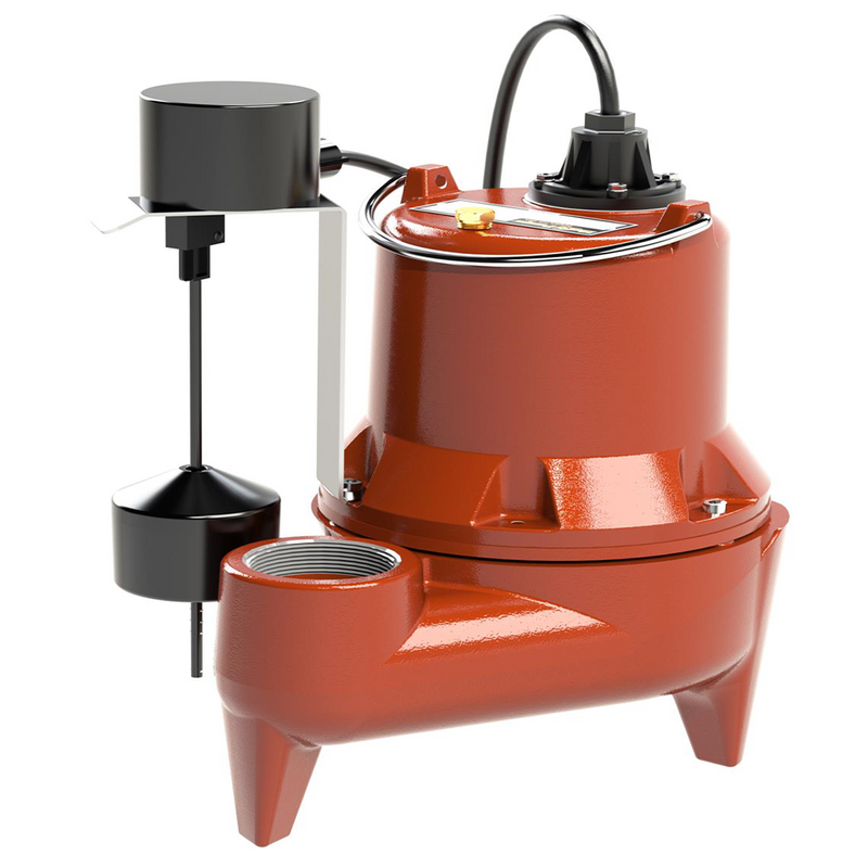 Liberty LE41AV, LE40 Series, Automatic Submersible Sewage Pump with Vertical Float Switch, 4/10 HP,  115 Volts, 1 Phase, 2" FNPT Discharge, 142 GPM Max, 21 ft Max Head, 10 ft Cord