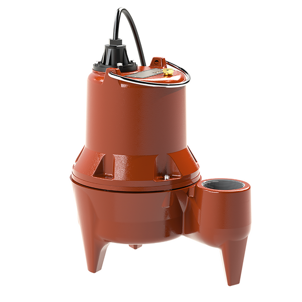 Liberty LE51M, Manual Submersible Sewage Pump, 1/2 HP, 115 Volts, 1 Phase, 2" FNPT Discharge, 158 GPM Max, 24 ft Max Head, 10 ft Cord