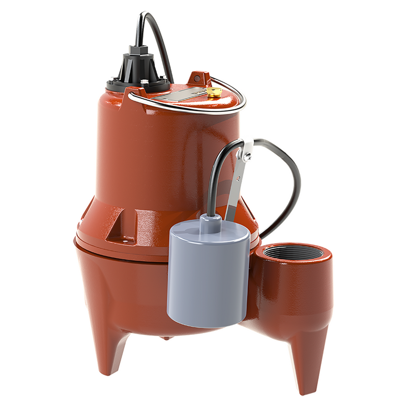 Liberty LE52A-2, Automatic Submersible Sewage Pump with Wide-Angle Float Switch, 1/2 HP, 208-230 Volts, 1 Phase, 2" FNPT Discharge, 158 GPM Max, 24 ft Max Head, 25 ft Cord