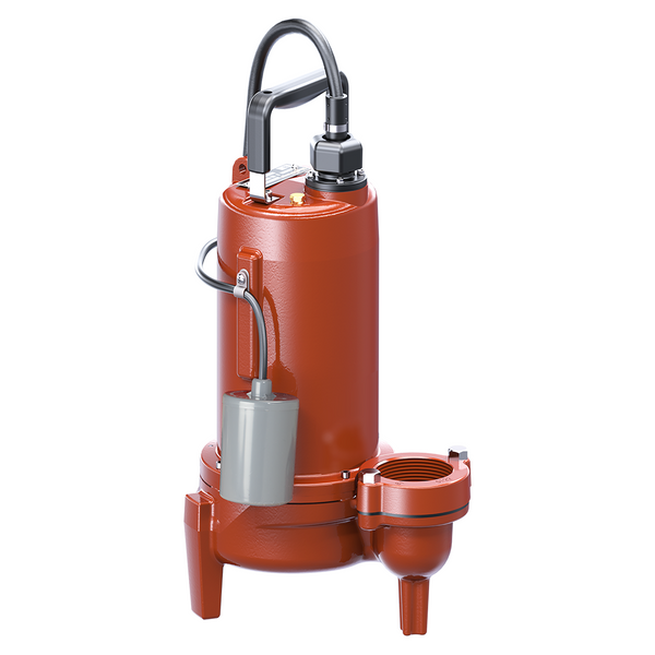 Liberty LE72A2, LE70 Series, Automatic Submersible Sewage Pump with Wide Angle Float Switch, 3/4 HP, 208-230 Volts, 1 Phase, 2" Flanged Discharge, 158 GPM Max, 29 ft Max Head, 10 ft Cord