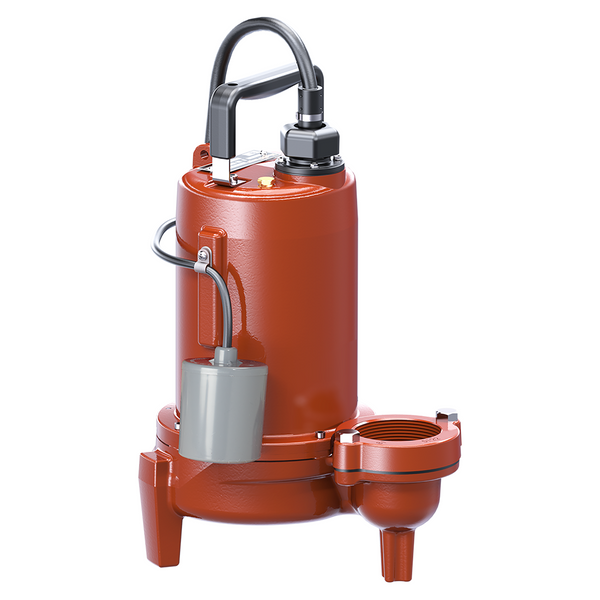 Liberty LEH102A2-2, LEH100 Series, Automatic Submersible Sewage Pump with Wide Angle Float Switch, 1 HP, 230 Volts, 1 Phase, 2" Flanged Discharge, 197 GPM Max, 53 ft Max Head, 25 ft Cord