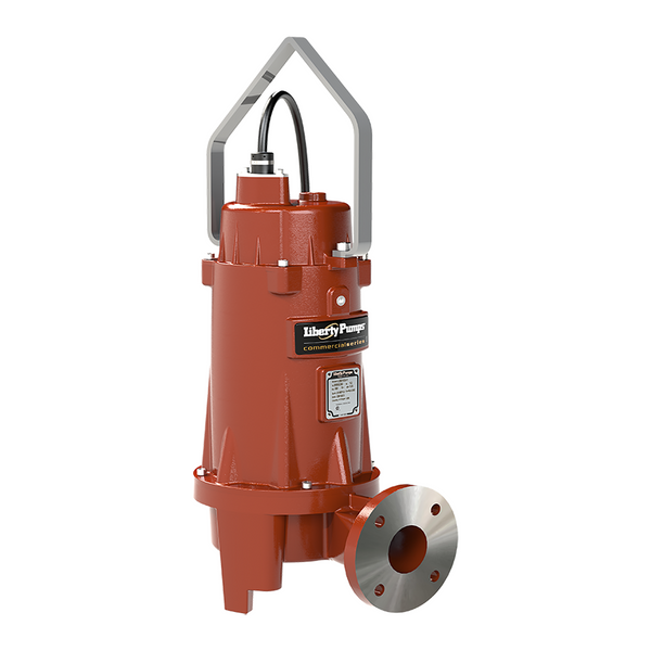 Liberty LSS303-3, LSS300 Series, Manual Submersible Sewage Pump, 3 HP, 200/230 Volts, 3 Phase, 13.6 Amps, 3" Horizontal Flanged Discharge, Open 2-Vane Impeller, 440 GPM Max, 48 ft Max Head, 35 ft Cord