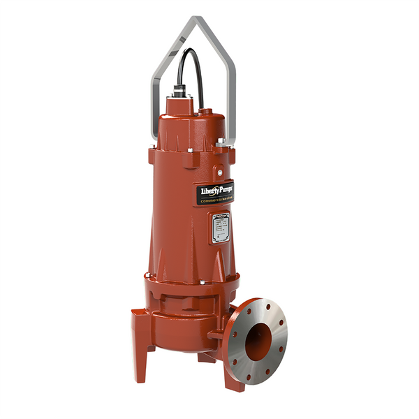 Liberty LSV152-3, LSV150 Series, Manual Submersible Sewage Pump, 1-1/2 HP, 200/230 Volts, 1 Phase, 11.6 Amps, 4" Horizontal Flanged Discharge, Vortex Impeller, 290 GPM Max, 19 ft Max Head, 35 ft Cord