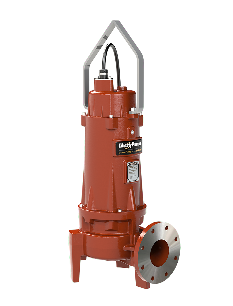 Liberty LSV204-3, LSV200 Series, Manual Submersible Sewage Pump, 2 HP, 460 Volts, 3 Phase, 4.9 Amps, 4" Horizontal Flanged Discharge, Vortex Impeller, 350 GPM Max, 24 ft Max Head, 35 ft Cord