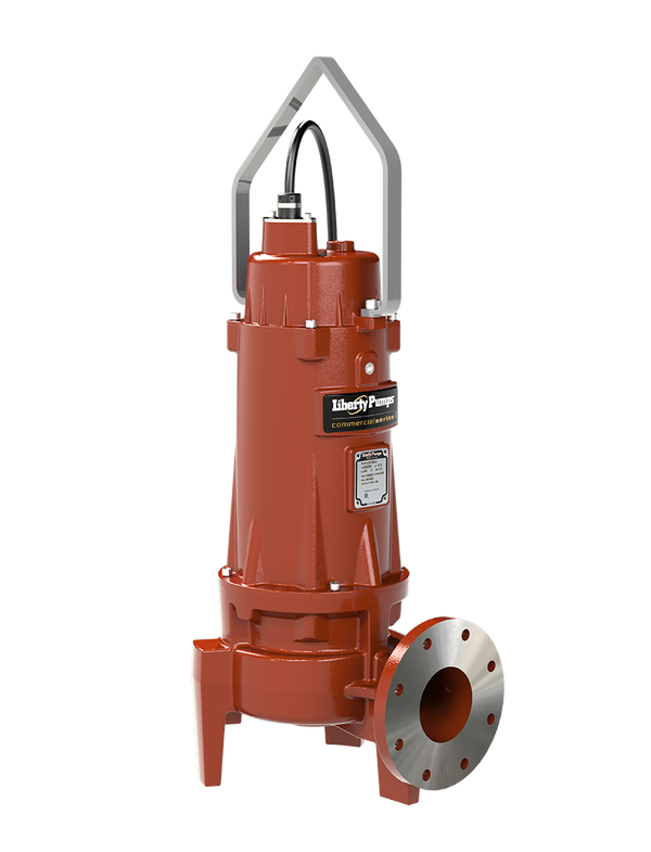 Liberty LSV202-3, LSV200 Series, Manual Submersible Sewage Pump, 2 HP, 200/230 Volts, 1 Phase, 14.2 Amps, 4" Horizontal Flanged Discharge, Vortex Impeller, 350 GPM Max, 24 ft Max Head, 35 ft Cord