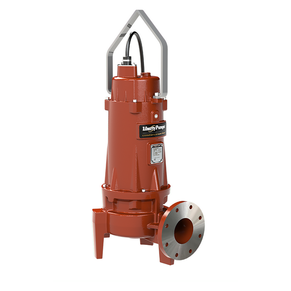 Liberty LSV504-3, LSV500 Series, Manual Submersible Sewage Pump, 5 HP, 460 Volts, 3 Phase, 7.3 Amps, 4" Horizontal Flanged Discharge, Vortex Impeller, 410 GPM Max, 35 ft Max Head, 35 ft Cord