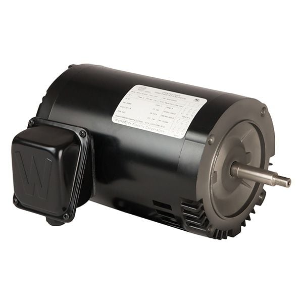 Jet Pump Motor, ODP Enclosure, 2 HP, 3600 RPM, 230/460V, 56J Frame, C-Face Round Body (Footless)