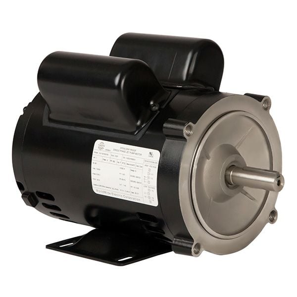 Jet Pump Motor, ODP Enclosure, 1 HP, 3600 RPM, 115/230V, 56J Frame, C-Face with Removable Base