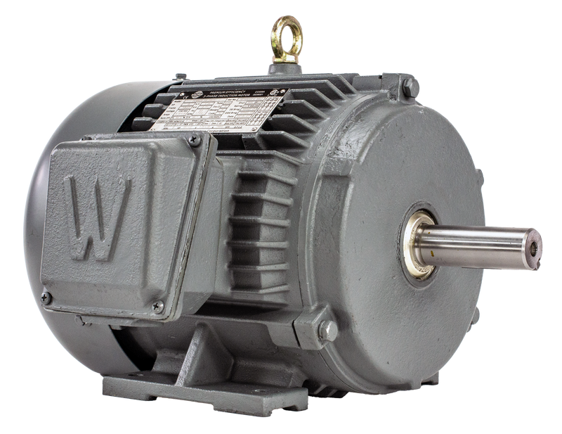 Grain Dryer / Centrifugal Fan Motor, 3 HP, 1800 RPM, 230/460V, 182TZ Frame, Rigid Base