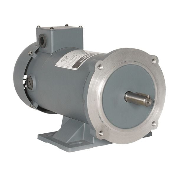 Permanent Magnet DC Motor, 1.5 HP, 1800 RPM, 90V, 56C Frame, C-Face with Removable Base