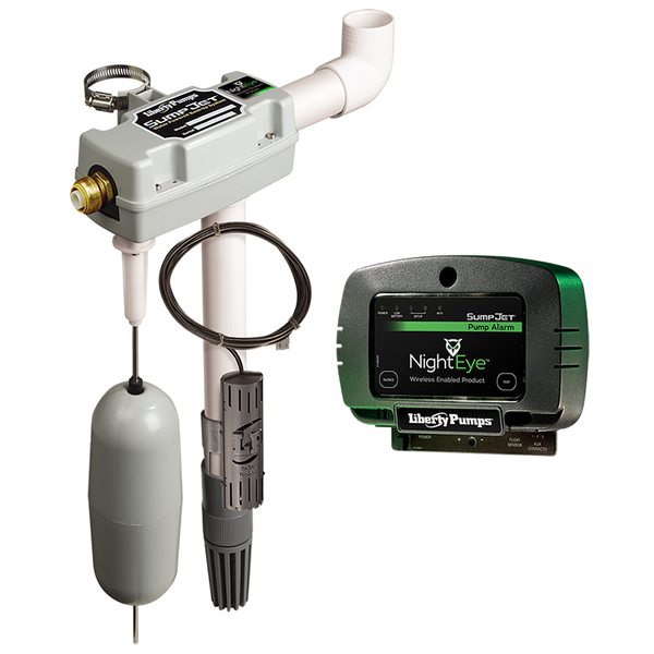 Liberty SJ10A-EYE, Wireless Enabled SumpJet with NightEye, 3/4" Inlet Connection, 1-1/2" Discharge, 18" Minimum Pit Diameter