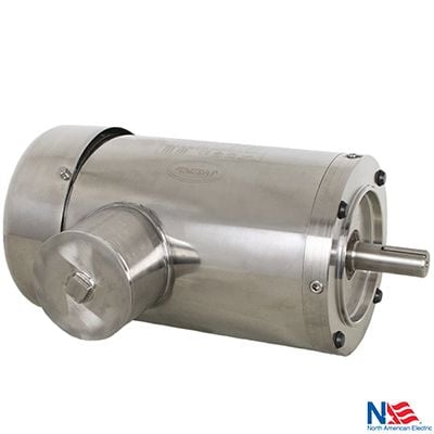 PESS 5 HP 3600 RPM 3 PH 60 Hz 230/460V 1.15 SF 184TC FRAME, TEFC, STAINLESS STEEL ENCAPSULATES WINDING WASHDOWN MOTOR, STAINLESS STEEL ENCAPSULATES WINDING, PREMIUM EFFICIENCY, C-FACE ROUND BODY (FOOTLESS) MOUNTING