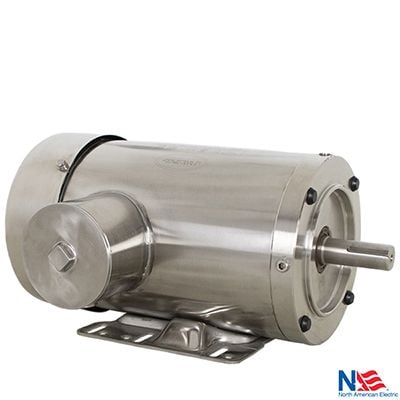 PESS 2 HP 3600 RPM 3 PH 60 Hz 230/460V 1.15 SF 56C FRAME, TEFC, STAINLESS STEEL WASHDOWN MOTOR, STAINLESS STEEL, PREMIUM EFFICIENCY, C-FACE RIGID MOUNTING