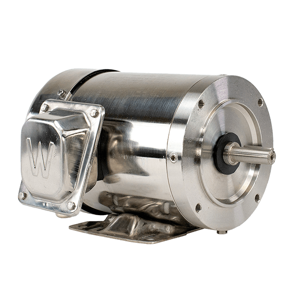 Washdown Duty Motor, 0.5 HP, 3600 RPM, 230/460V, 56C Frame, C-Face with Removable Base, TEFC Enclosure