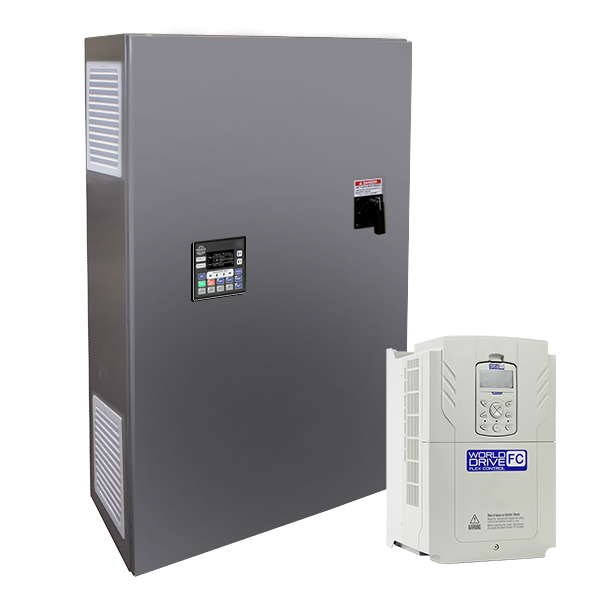 WCD Configured NEMA 12 Panel, WorldDrive FC, 460V, 100 HP, 136 Amps CT, 169 Amps VT