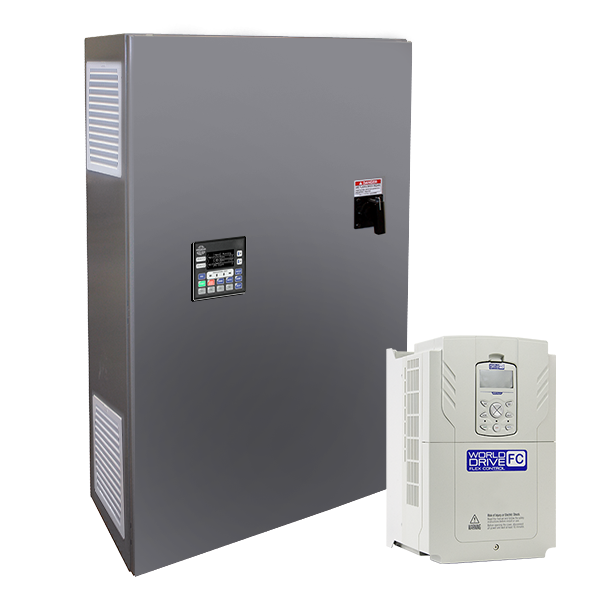 WCD Configured NEMA 12 Panel, WorldDrive FC, 460V, 125 HP, 169 Amps CT, 223 Amps VT