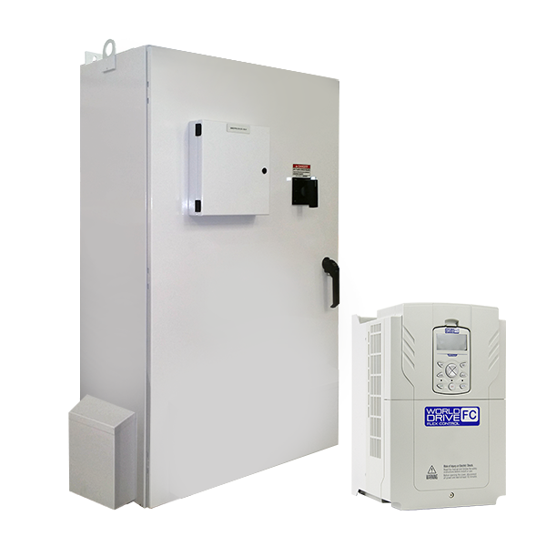 WCD Configured NEMA 4 Panel, WorldDrive FC, 460V, 100 HP, 136 Amps CT, 169 Amps VT
