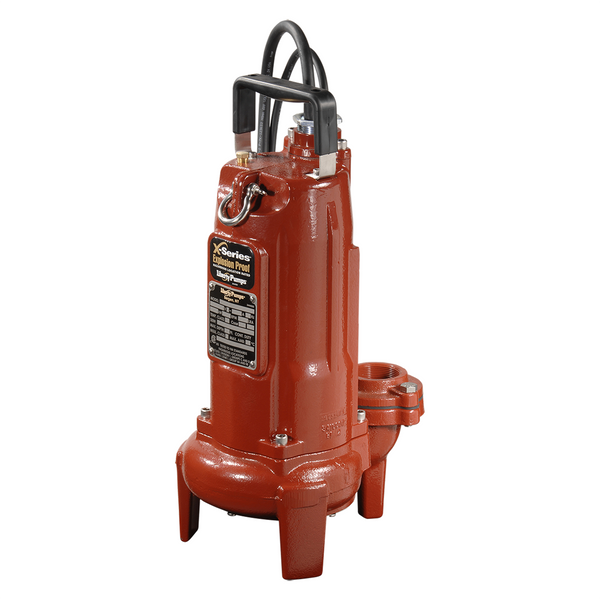 Liberty XLE72BM-2, XLE70 Series, Explosion Proof Sewage Pump, 3/4 HP, 208-230 Volts, 1 Phase, 2" NPT Discharge with 3" NPT Flange, 200 GPM Max, 33 ft Max Head, 25 ft Cord, Manual