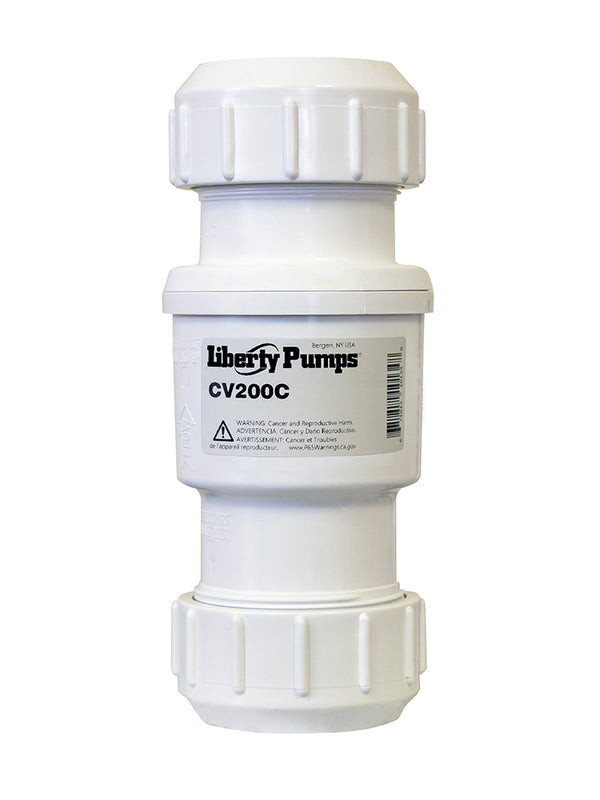 Liberty CV200C, Heavy-duty Compression Fit Check Valve, Heavy Duty PVC, 2" Connection