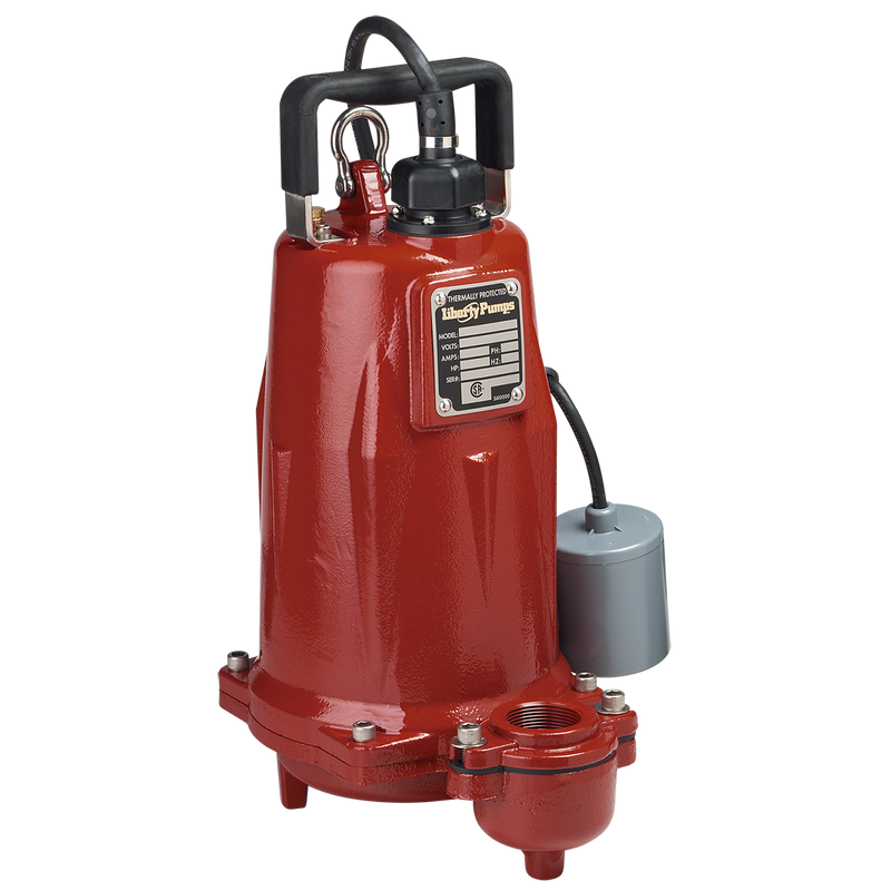 Liberty FL202A-2, Series FL200, Submersible Effluent Pump w/ Wide-Angle Piggyback Float Switch 2 HP, 208/230 Volts, 1 Phase, Automatic, 25ft Cord, 2 Inch Discharge