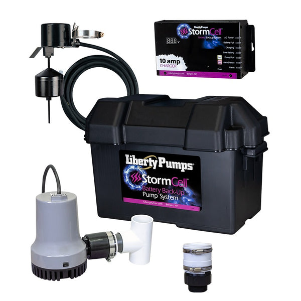 Liberty 441-10A, 12VDC Battery Backup Sump Pump System with 10 Amp Charger, 45 GPM Max, 18 ft Max Head