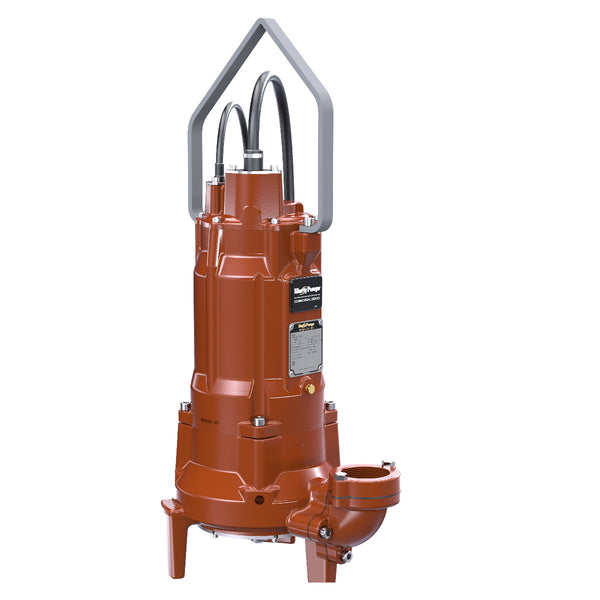 Liberty LSGV503MV-3, LSG500 Series, Manual Submersible Grinder Pump, 5 HP, 200/230 Volts, 3 Phase, 17.5/16.5 Amps, 2" & 3" NPT Vertical Flange Discharge, 220 GPM Max, 90 ft Max Head, 35 ft Cord