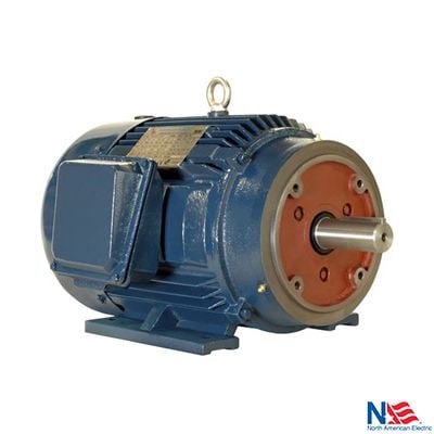 PE 1.5 HP 1200 RPM 3 PH 60 Hz 230/460V 1.15 SF 182TC FRAME, TEFC, DESIGN C CRUSHER DUTY MOTOR, CAST IRON, PREMIUM EFFICIENCY, C-FACE RIGID MOUNTING