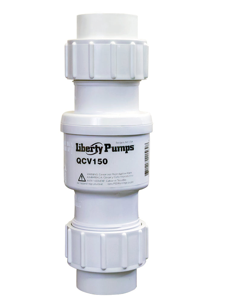 Liberty QCV150, Spring-loaded Quiet Check Valve, Heavy Duty PVC, 1-1/2" Connection