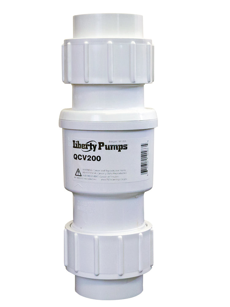 Liberty QCV200, Spring-loaded Quiet Check Valve, Heavy Duty PVC, 2" Connection