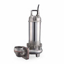 Barmesa 2BSV-202DS Submersible Stainless Vortex Sewage Pump 2.0 HP 230V 1 Phase 33' Cord Manual Single Phase Stainless Steel IP68 Rating Enclosure 104°F 40°C Sewage Use Dewatering Use Sump Use Effluent Use