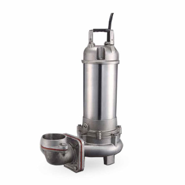 Barmesa 2BSV-303DS Submersible Stainless Vortex Sewage Pump 3.0 HP 230V 3 Phase 33' Cord Manual Stainless Steel IP68 Rating Enclosure 104°F 40°C Sewage Use Dewatering Use Sump Use Effluent Use