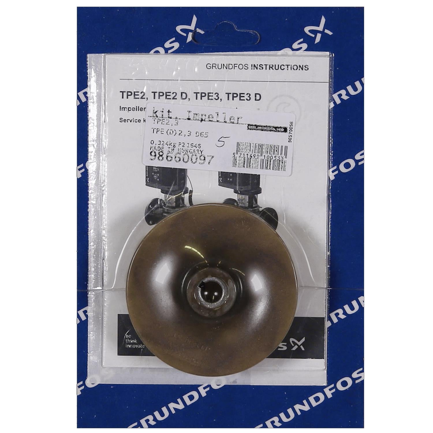 Grundfos 98660097 - Kit | Impeller TPE(D)2,3 D65 | Inline | Variable Speed | Circulator