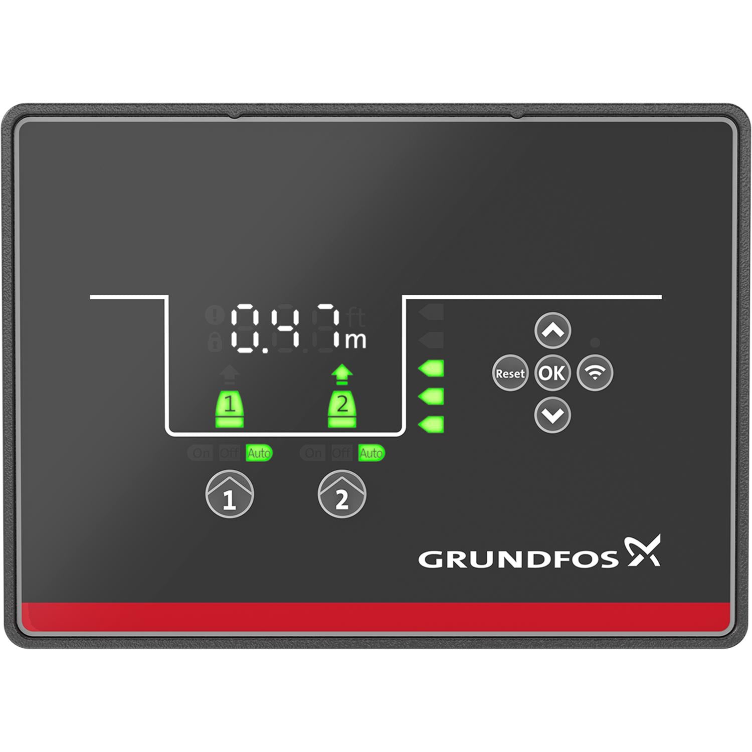 Grundfos 99347488 | CU 241‑2 Control Unit | Dual‑Pump Level Control | Wastewater Systems | Level Monitoring & Protection | IP54 | Control Panel Mount