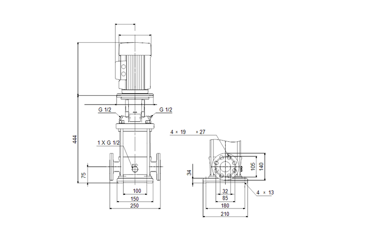 Grundfos 98160105 - CRI 1S-12 A-FGJ-A-V-HQQV