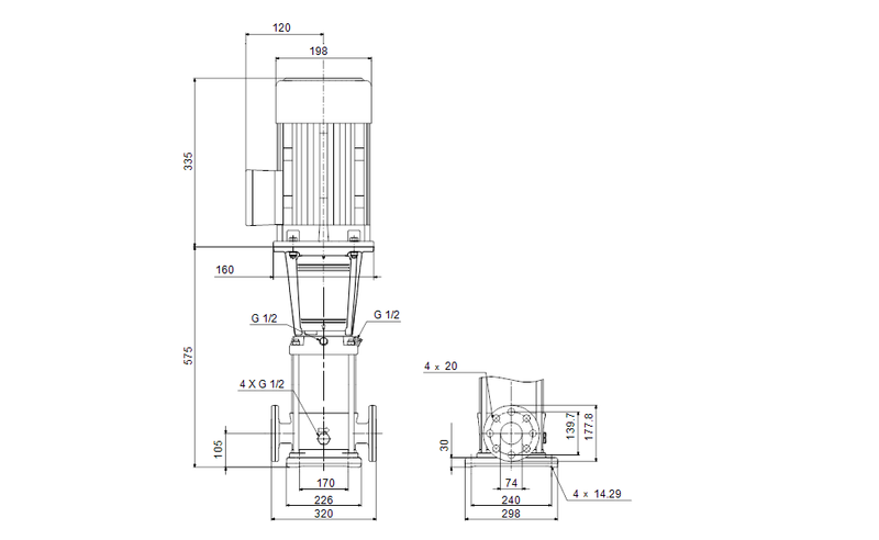 Grundfos 98413158 - CR 32-2-2 A-G-A-E-HQQE