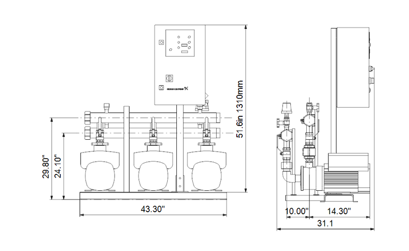 Grundfos 91149134 - HYDRO MULTI-B/E 3 CME15-1