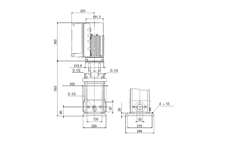 Grundfos 99076177 - CRIE 10-8 N-CA-A-E-HQQE | Multistage | Centrifugal | Vertical | Inline