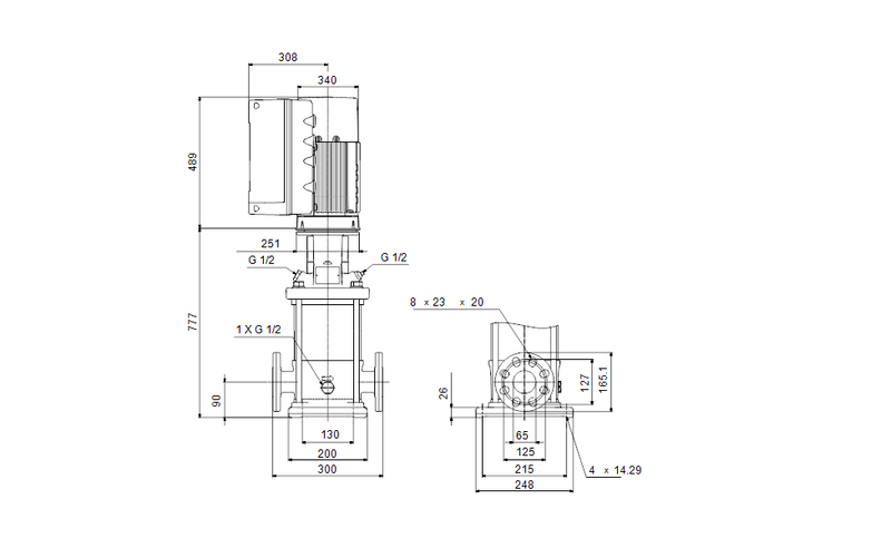 Grundfos 98183181 - CRIE 20-8 A-FGJ-A-E-HQQE