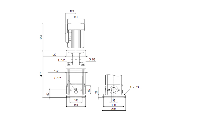 Grundfos 98160885 - CRI 3-11 A-CA-A-E-HQQE