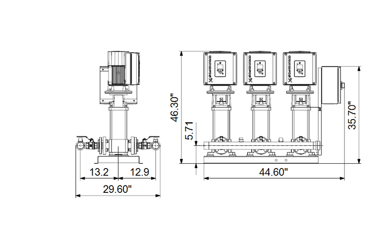 Grundfos 99445651 - Hydro Multi-E 3 CRE 5-16 UK A-A-A-U-A